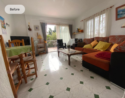 Ejemplo de salón home staging virtual (antes)